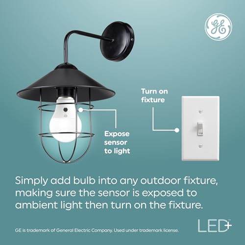 GE LED+ Dusk to Dawn Outdoor Light Bulbs, E12 Base, Soft White (Pack of 4)