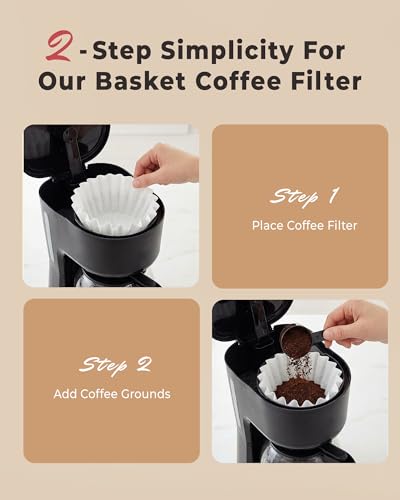 Brew Choice Basket Coffee Filters, 4-5 Cup Size, 200 Count - Universal Fit