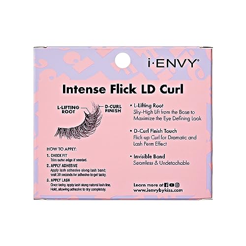 i-ENVY Flick'd D-Curl Strip False Lashes Natural Clear Band