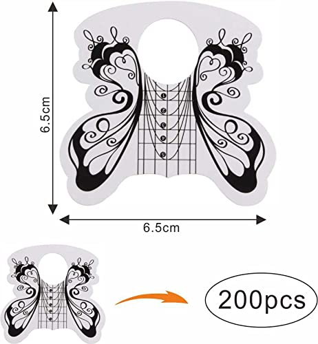 VNC 200 Pcs Nail Form Guide Stickers for Acrylic and UV Gel Extensions