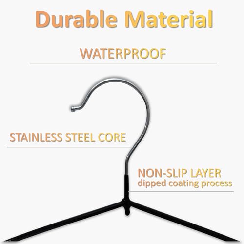 Heavy Duty Stainless Steel Rubber Hangers 12-Pack - Non-Slip, Space-Saving Design
