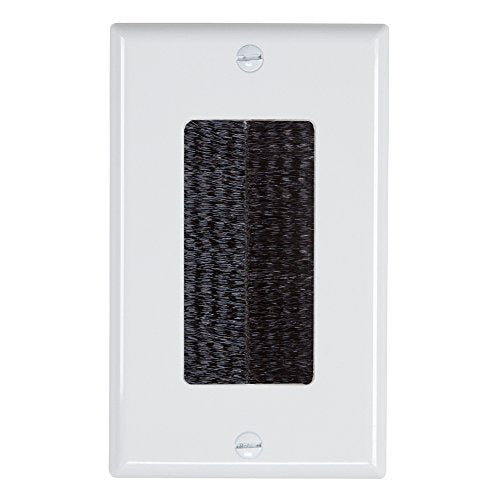 Leviton Decora Brush Pass-Through Cable Wall Plate Insert, Black - 41075-DBE