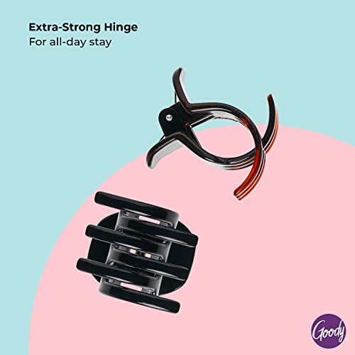 Goody Medium Hair Claw Clips - Black and Brown Plastic Hair Clips, 2 Pack