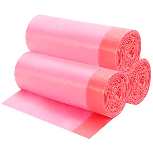4 Gallon Drawstring Garbage Bags - 60 Count Pink Heavy-Duty Trash Bags