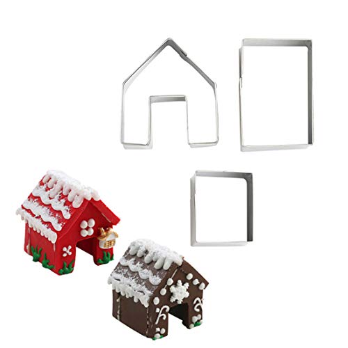 Stainless Steel Gingerbread House Cookie Cutter Set - 3 Pcs