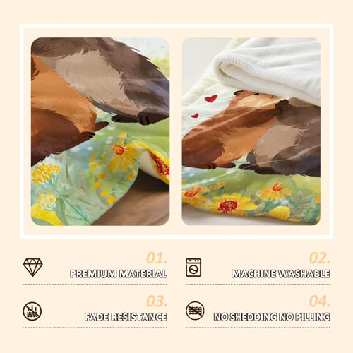 Romantic Otter Half Flannel Blanket for Couples - 50"x60"