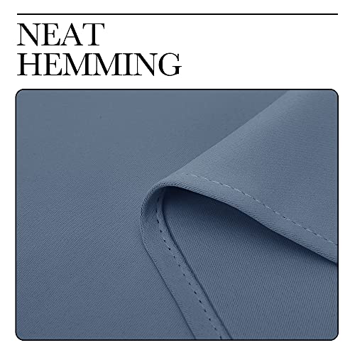 NICETOWN Blackout Kitchen Curtains, Thermal Insulated Grommet Panels - Stone Blue, 34" W x 48" L (Set of 2)