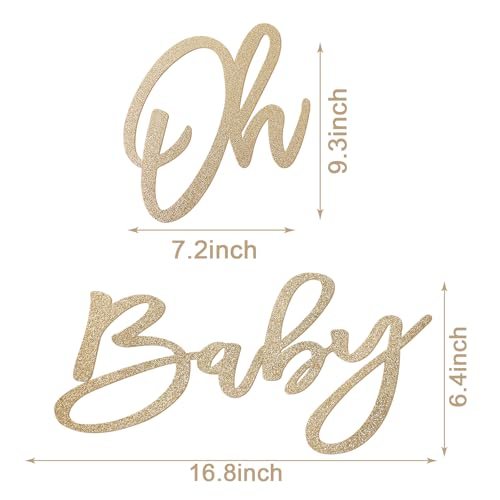 Oh Baby Felt Sign for Backdrop - Champagne Gold Party Decorations