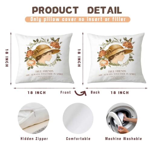 White Anne of Green Gables Throw Pillow Cover 18x18 Inches