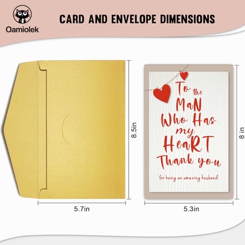 Heartfelt Valentine's Day Card for Husband - 8x5 Durable Design