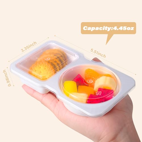 ClyraStor Double Compartment Snack Containers with Lids - 20PCS