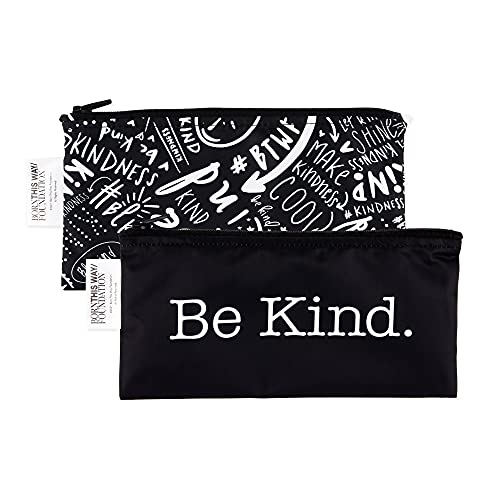 Bumkins Reusable Snack Bags for Kids & Adults - 2-Pack Waterproof Cloth