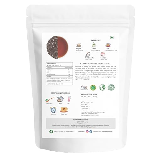 Happy Sip Darjeeling English Breakfast Tea Loose Leaf - 100g