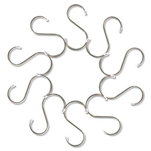S-Shaped Stainless Steel Hooks - 10 Pack for Organizing Pots, Pans & Bird Feeders