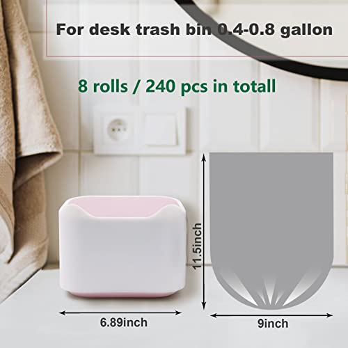 240-Pack Clear Mini Trash Bags for 0.5 Gallon Bins - Durable & Leak-Resistant