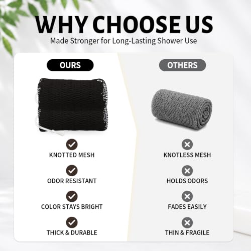 FREGITO African Net Sponge 2-Pack Exfoliating Body Scrubber for Shower