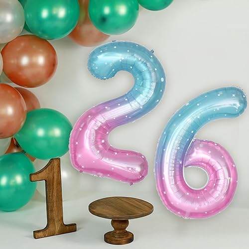 40-Inch Starry Sky Blue Number 14 Foil Balloon - Birthday & Party Decor