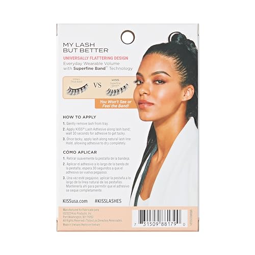 KISS My Lash But Better False Eyelashes - 16mm Natural Volume 4-Pair Pack