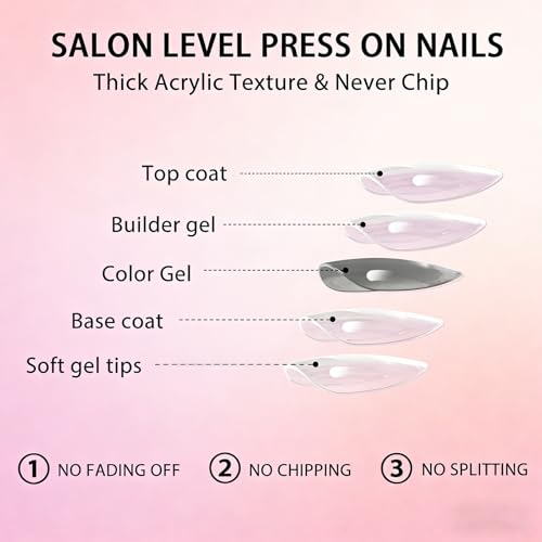 Short Square Daisy Press On Nails with Jelly Glue 24Pcs