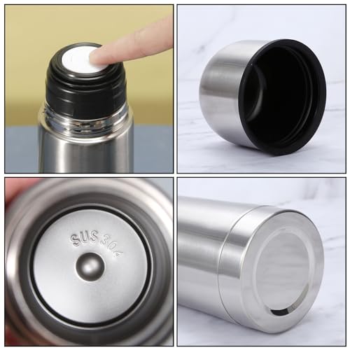 12oz Insulated Stainless Steel Thermal Bottle with Cup - Leak-Proof Travel Flask for Hot & Cold Drinks