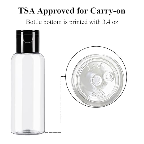 DNSEN 5 Pack TSA Approved 3.4 oz Travel Size Bottles for Toiletries