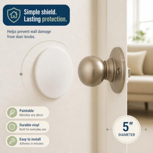 Prime-Line U 9271 Wall Protector - 5-Inch Rigid Vinyl, White