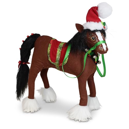 10in Collectible Christmas Clydesdale Figurine - Holiday Decor