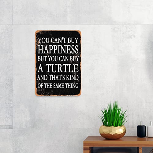 Funny Parrot Metal Sign - You Can't Buy Happiness 12x8 Inch