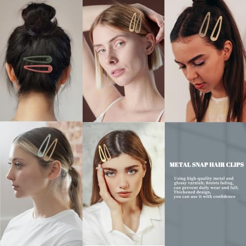 Cptots Metal Snap Hair Clips 12 PCS No Slip Hair Barrettes for Women