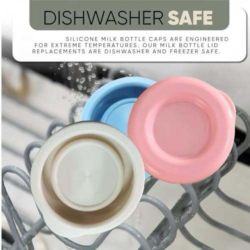 4 pcs Silicone Replacement Caps, Glass Milk Bottle Caps, 48mm Diameter Bottle Lids,Reusable Suitable for Libbey&Stanpac Silicone Milk Bottle Caps, Dishwasher safe.