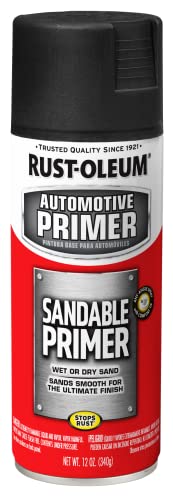 Rust-Oleum Automotive Sandable Primer Spray, Flat Black, 12 oz