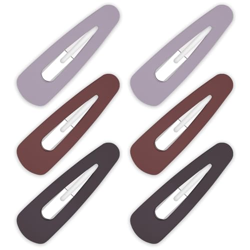 Motroce 6PCS Large Matte Red Snap Hair Clips, 3.5 Inch Acrylic Barrettes