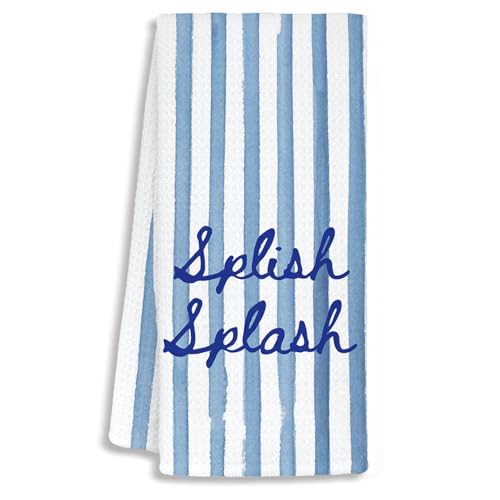 Coastal Bathroom Hand Towels - 16x24 Inch Waffle Weave, Set of 9