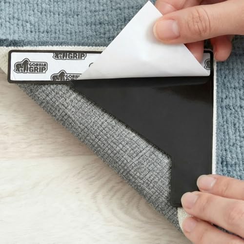 GORILLA GRIP Extra Wide Rug Grippers for Hardwood Floors - 12 Pack Triangular