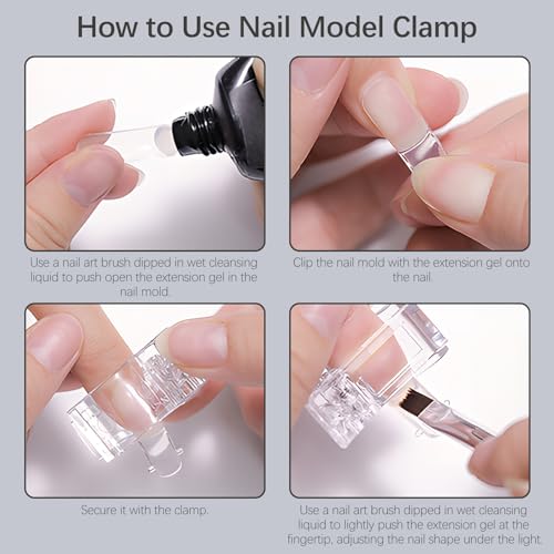 Kootinn 20 PCS Quick Building Nail Tips Clips for Dual Forms & Poly Gel