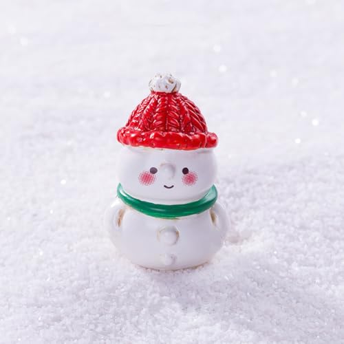 Set of 8 Mini Christmas Village Figurines - Santa, Snowman, Houses & Gnome Ornaments - Village Themed