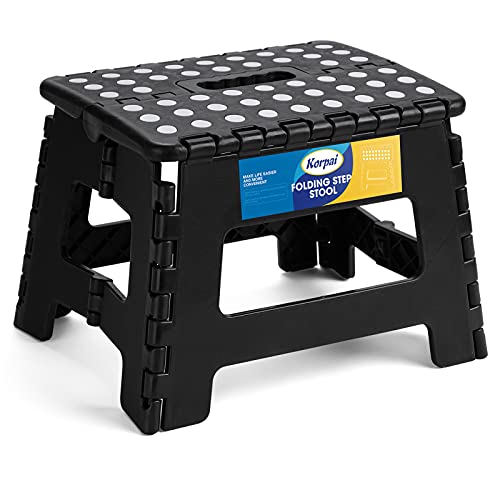 Korpai 9-Inch Folding Step Stool for Adults & Kids, Portable Non-Slip Stool