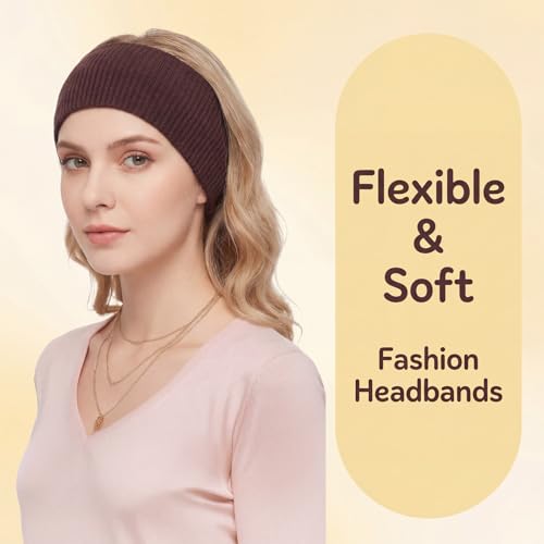 6 PCS Wide Headbands for Women - Non-Slip Boho Elastic Hair Bands