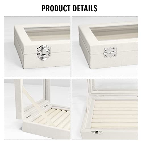 Vicoter Velvet Jewelry Organizer Tray - 7 Slot Earring & Ring Storage Box