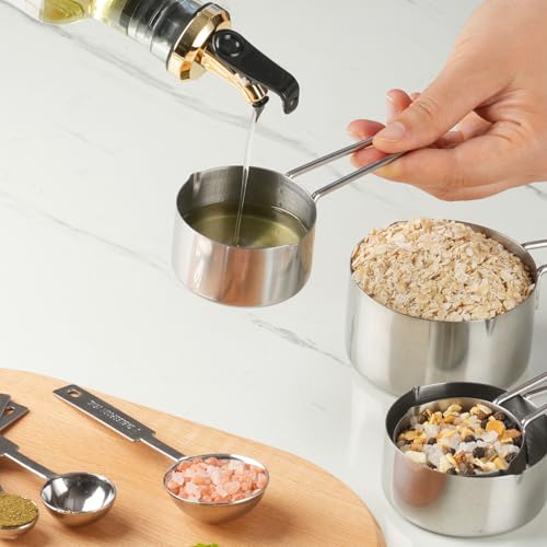 10-Piece Stainless Steel Measuring Cups and Spoons Set with Leveler