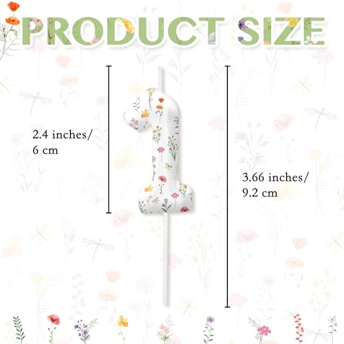 HCCYENLAN Wildflower Number Candles - Floral Cake Topper for Spring Parties (1)