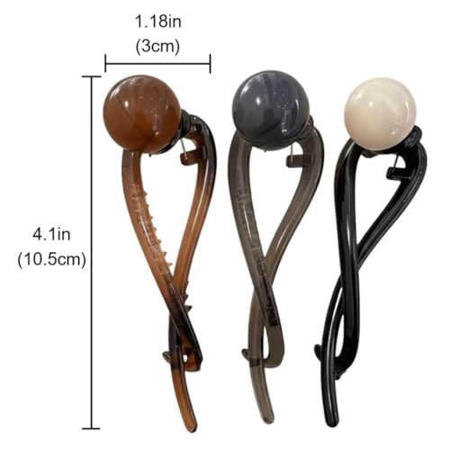 Vintage Pearl Banana Clips Set - 3Pcs French Twist Hair Clips
