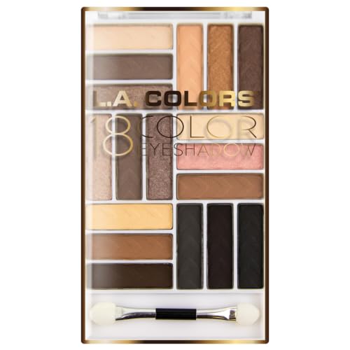 L.A. Colors 18 Color Glam Eyeshadow Palette - Downtown Brown CES750B