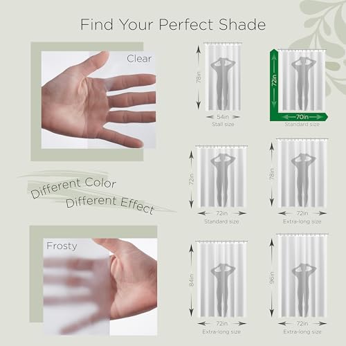 Stitch & Stone Clear Lightweight Shower Curtain Liner 70x72 Inches with Weighted Magnets, Pack of 1
