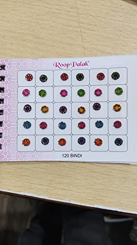 Crystal Bindi Book 120 Round Forehead Decors for Traditional Party Wear