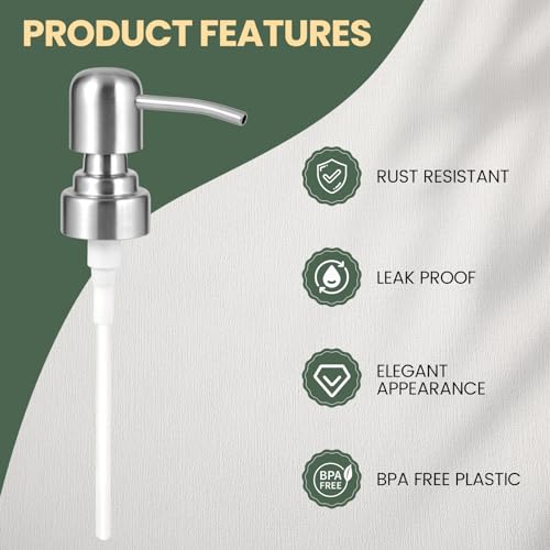 Stainless Steel Soap Dispenser Pump Replacement - 4PCS, 28/400