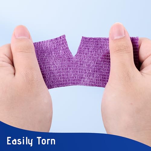 6 Pack Self Adhesive Bandage Wrap 2 Inch X 5 Yards Athletic Tape, Elastic Self Adherent Tape for Ankle, Wrist, Bandage Tape (Colorful)