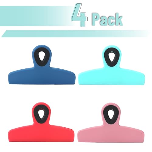 Mr. Pen Magnetic Bag Clips, 5.3-Inch Heavy Duty Chip Clips, 4-Pack Multicolor