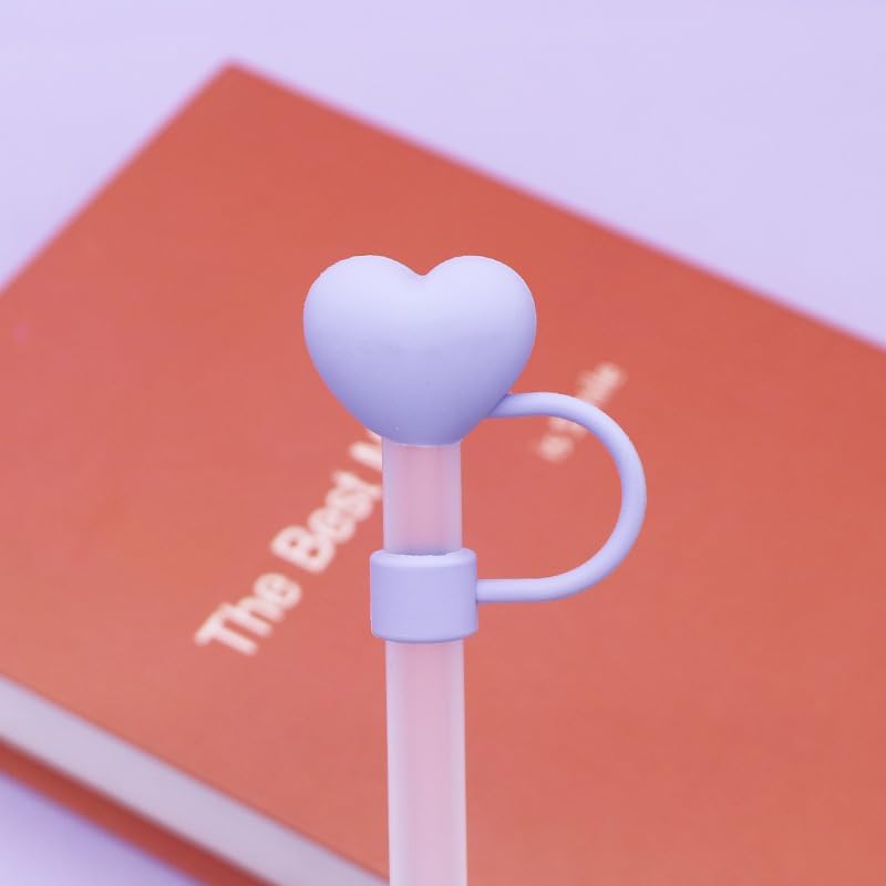 Purple Heart Silicone Straw Covers for Stanley 30oz & 40oz Cups
