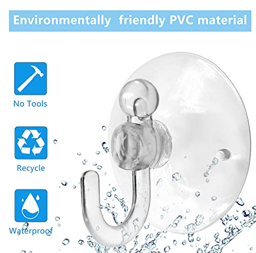 20Pcs Clear Suction Cups with Rings - 30mm Reusable Hook Hangers
